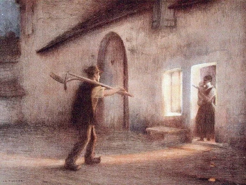 Ritorno dai campi, da 'L'Estampe Moderne', pubblicato a Parigi 1897